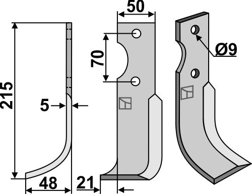 Blade 215x50mm, left