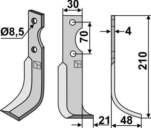 Blade 210x30mm, right