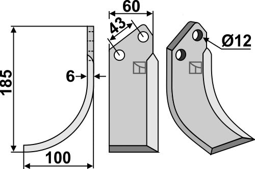 Blade 185x60mm, left
