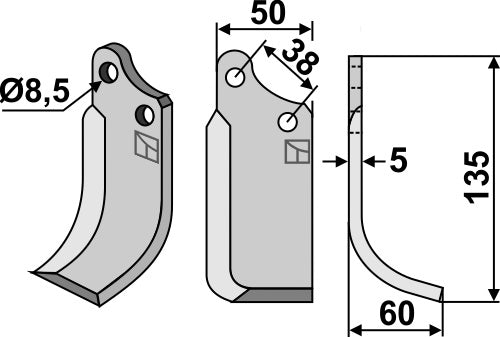 Blade 135x50mm, right