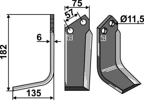 Blade 182x75mm, left