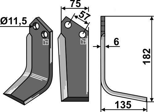 Blade 182x75mm, right