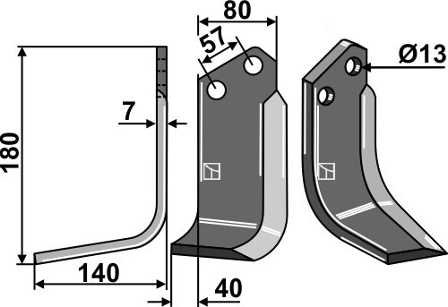 Blade 180x80mm, left