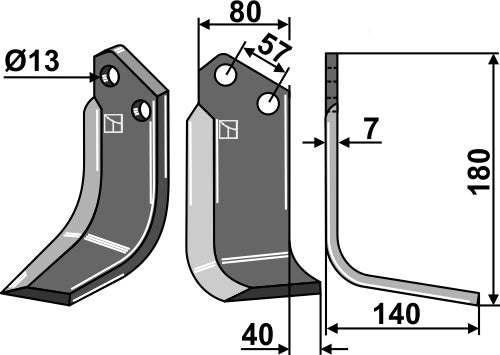 Blade 180x80mm, right
