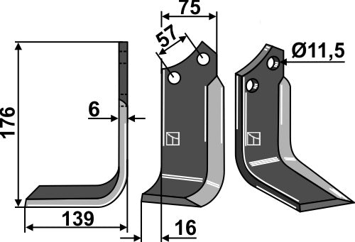 Blade 176x75mm, left