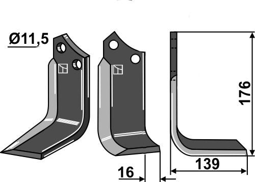 Blade 176x75mm, right
