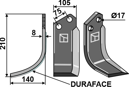 Blade DURAFACE, left model