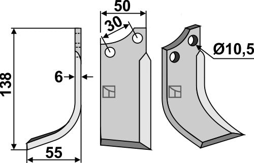 Blade 138x50mm, left