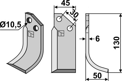 Blade 130x45mm, right