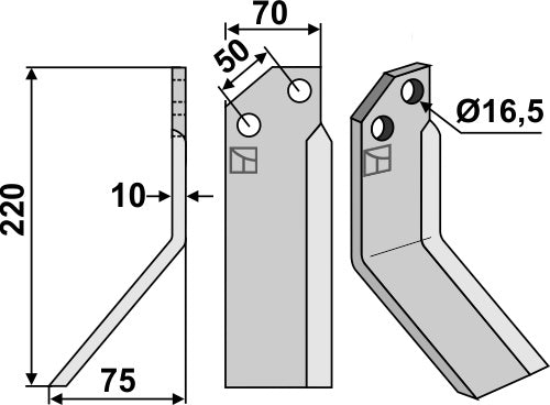 Blade 220x70mm, left