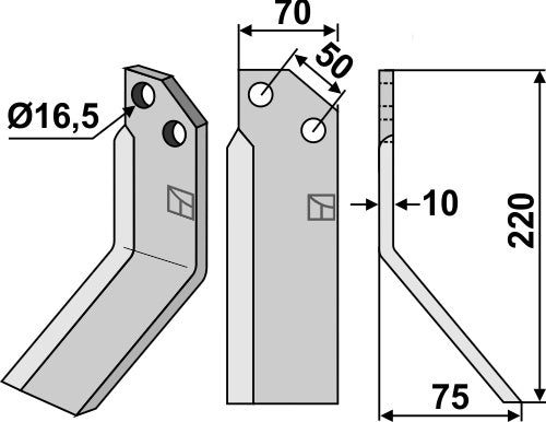 Blade 220x70mm, right
