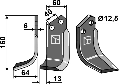 Blade 160x60mm, left