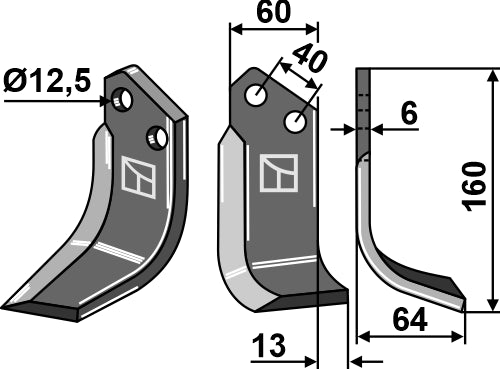 Blade 160x60mm, right