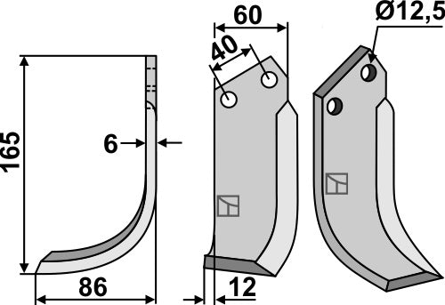 Blade 165x60mm, left