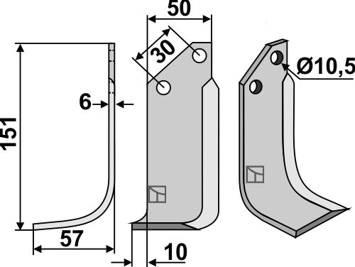 Blade 151x50mm, left