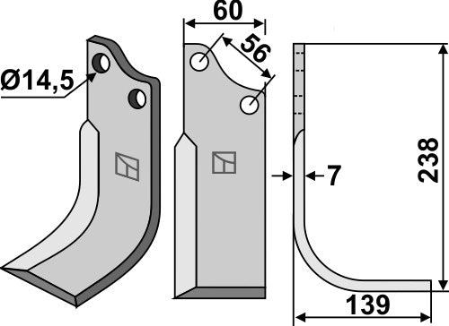 Blade 238x60mm, right
