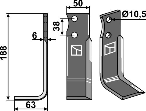 Blade 188x50mm, left