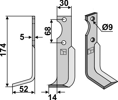 Blade 174x30mm, left