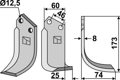 Blade 173x60mm, right