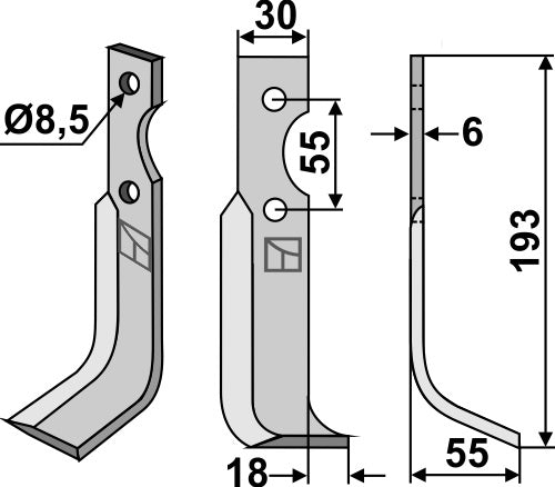 Blade 193x30mm, right