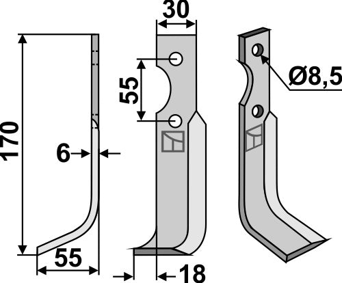 Blade 170x30mm, left