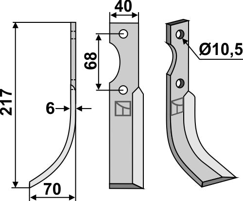 Blade 217x40mm, left