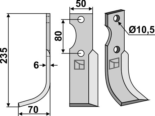 Blade 235x50mm, left