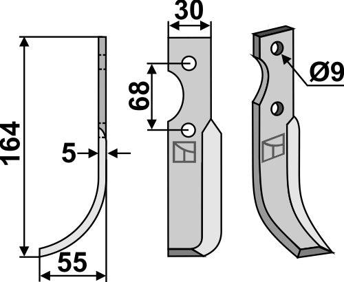 Blade 164x30mm, left