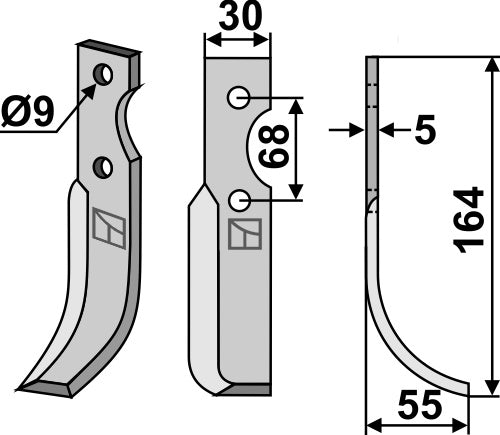 Blade 164x30mm, right