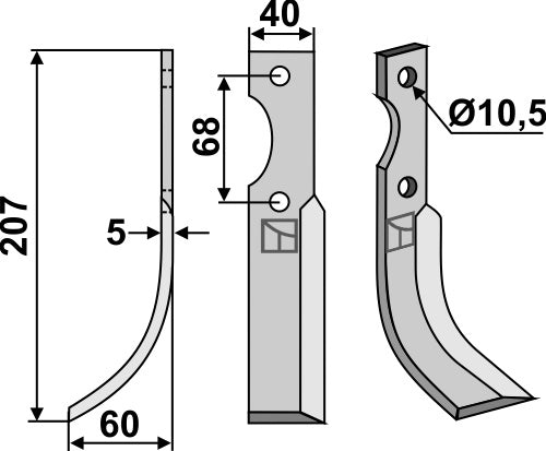 Blade 207x40mm, left