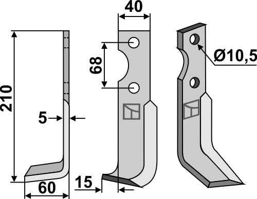 Blade 210x40mm, left