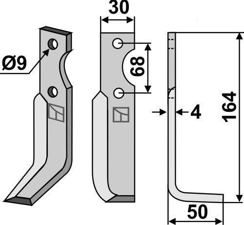 Blade 164x30mm, right