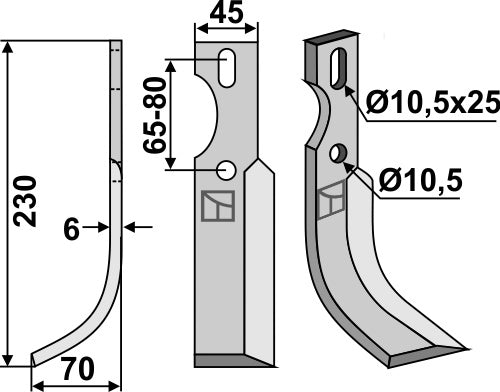 All-purpose Blade 230x45mm, left
