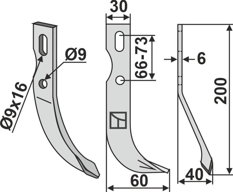 All-purpose Blade 200x30mm, right