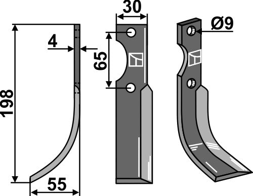 Blade 198x30mm, left