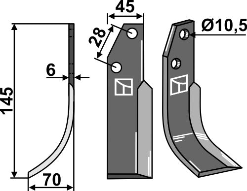 Blade 145x45mm, left