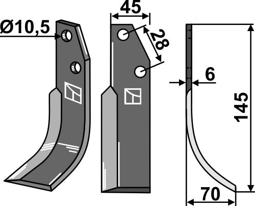 Blade 145x45mm, right