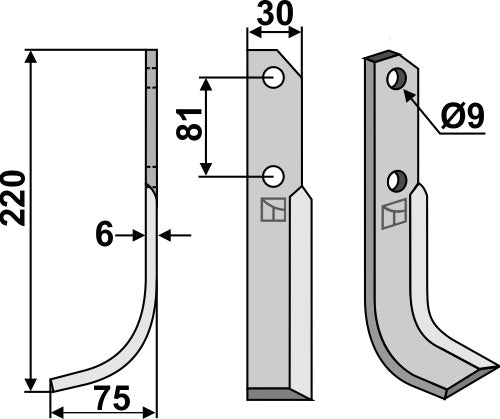 Blade 220x30mm, left