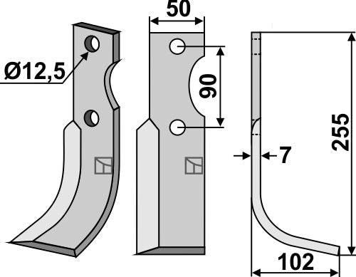 Blade 255x50mm, right