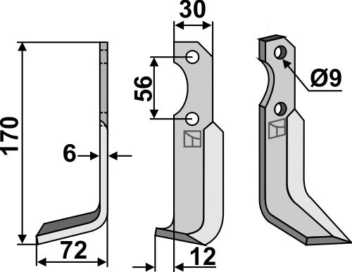 Blade 170x30mm, left