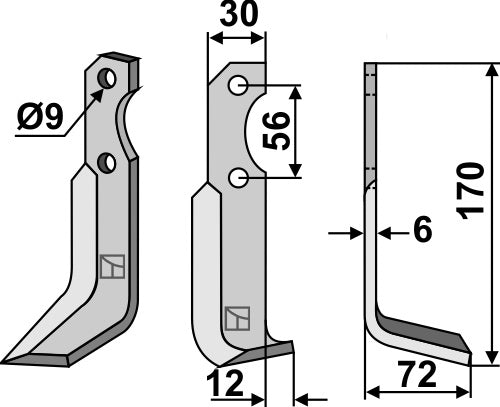 Blade 170x30mm, right