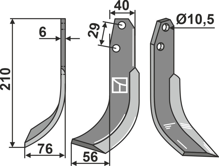 Blade 158x40mm, left