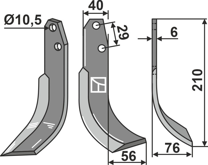 Blade 158x40mm, right