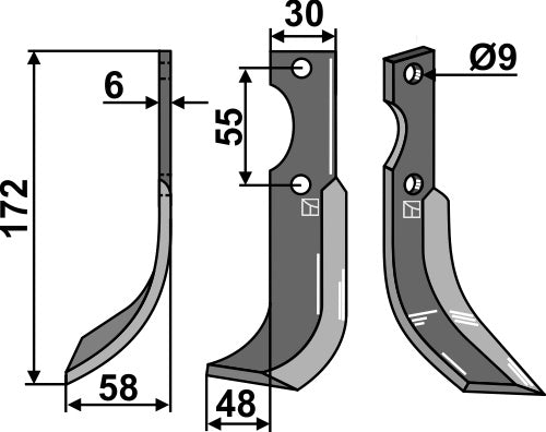 Blade 172x30mm, left