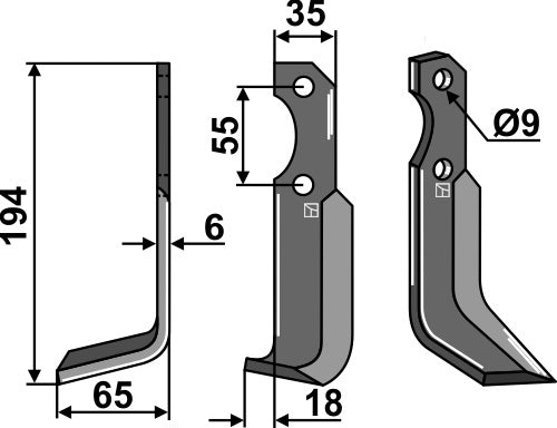 Blade 194x35mm, left