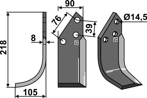 Blade 218x90mm, left