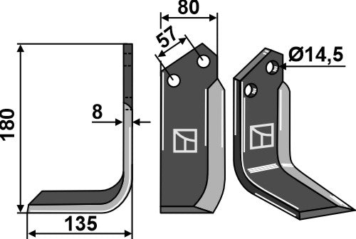 Blade 180x80mm, left