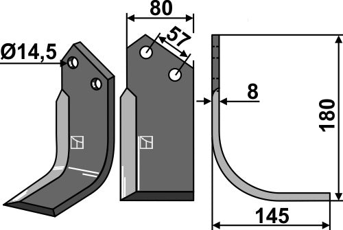 Blade 180x80mm, right