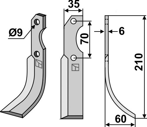 Blade 210x35mm, right