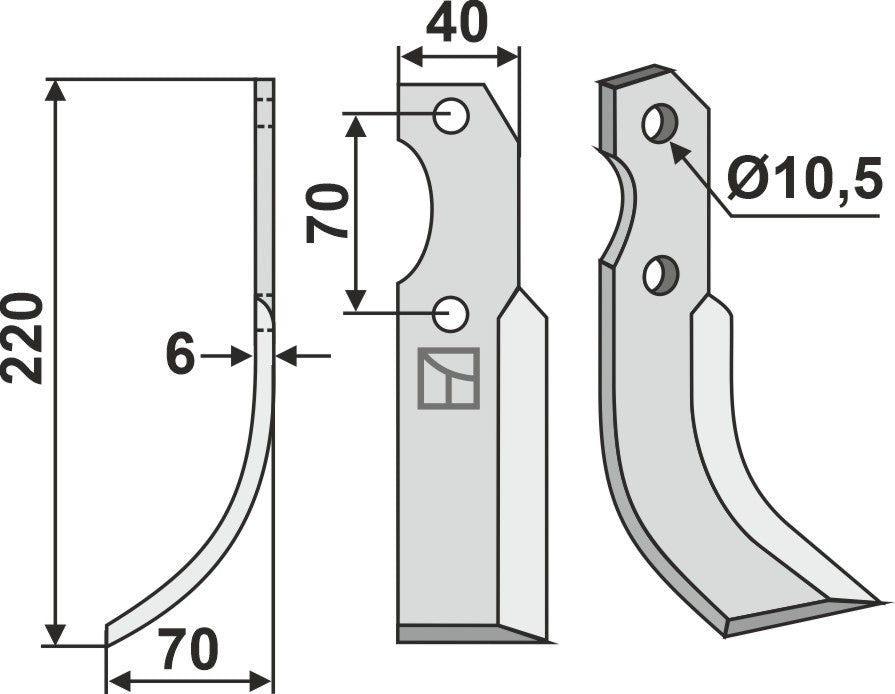 Blade 220x40mm, left